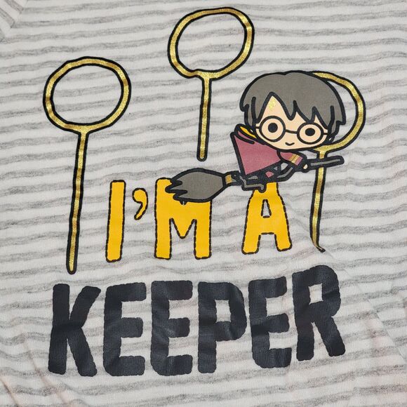 Harry Potter LS Baby Body Suit "I'm A Keeper" Stripes - Size 12M - Picture 1 of 4